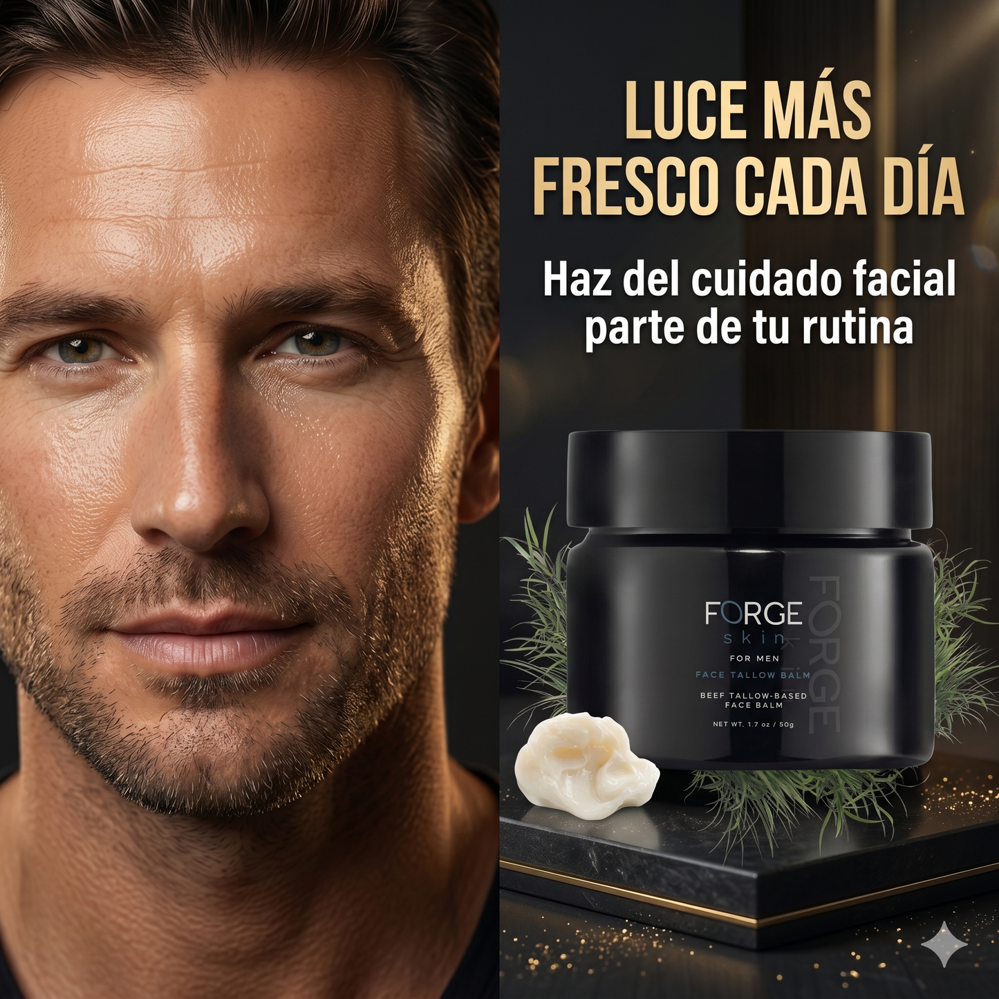 Forge Skin – Bálsamo Facial Antiarrugas con Sebo de Res Premium para Hombres