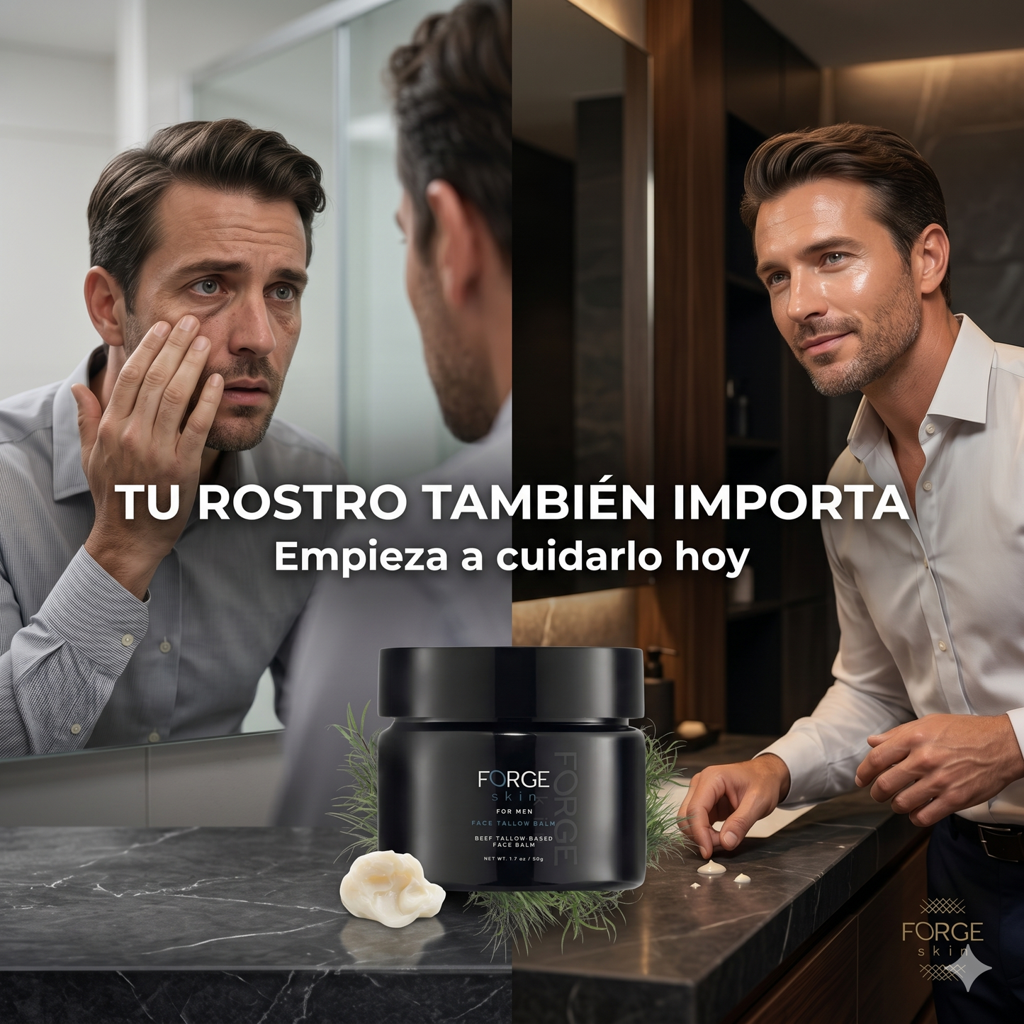 Forge Skin – Bálsamo Facial Antiarrugas con Sebo de Res Premium para Hombres